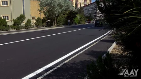 Bakının Elşən Süleymanov küçəsinin bir hissəsi təmir olunub