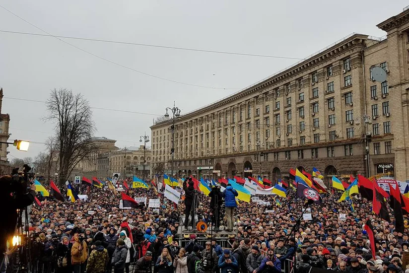 Kiyevdə Saakaşvili tərəfdarları ilə polis arasında toqquşma olub - VİDEO - YENİLƏNİB