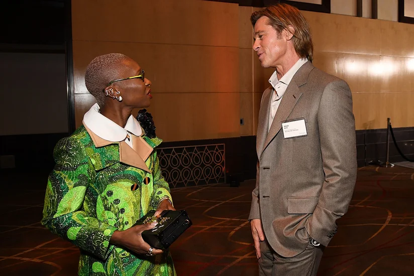Brad Pitt wears name tag to Oscars luncheon