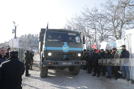 Peacekeepers' supply vehicles pass freely along Shusha-Khankandi road again - VIDEO
