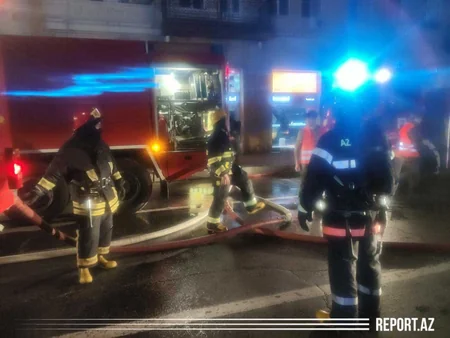 Bakıda yaşayış binasında yanğın olub - FOTO - VİDEO