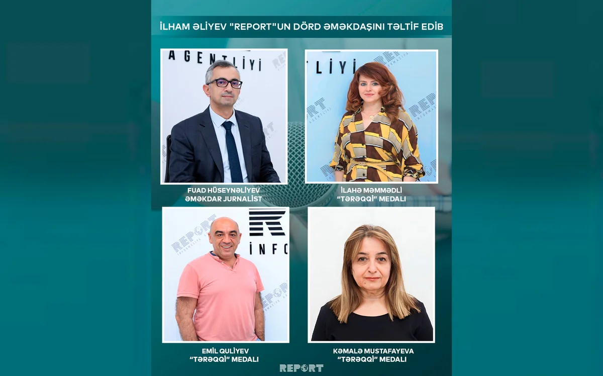 President Ilham Aliyev awards Report's news team