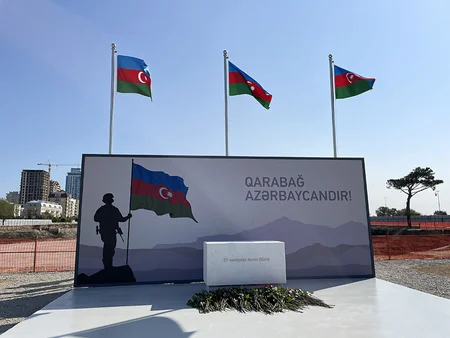 Azerbaijan's military top brass visits Victory Park under construction
