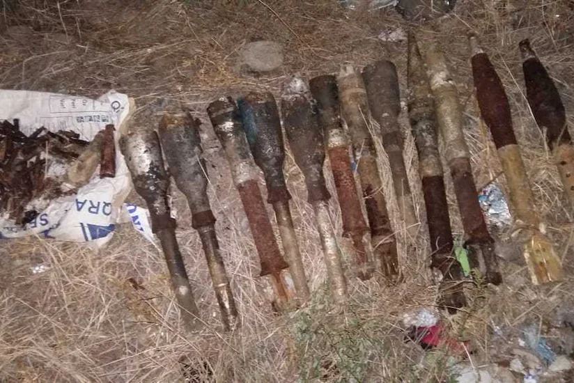 Gəncədə ev və həyətyanı sahədə 74 ədəd partlamamış hərbi sursat aşkarlanıb - FOTO