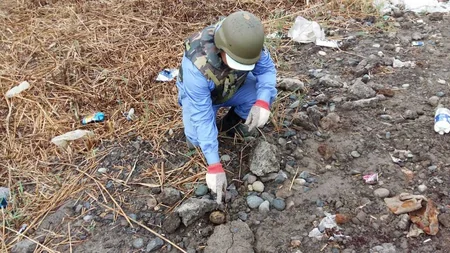 Biləsuvarda 81 ədəd partlamamış hərbi sursat aşkarlanıb - FOTO