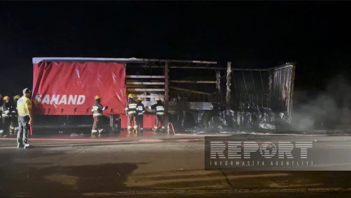 Naxçıvanda yük avtomobili yanıb  - VİDEO