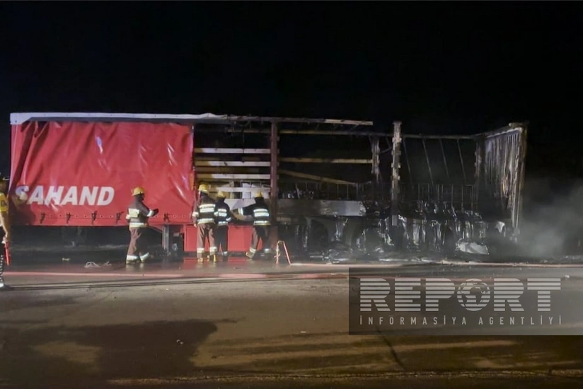 Naxçıvanda yük avtomobili yanıb  - VİDEO