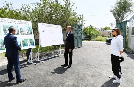 İlham Əliyev Pirsaat Baba ziyarətgahının yenidən qurulması işləri ilə tanış olub - YENİLƏNİB