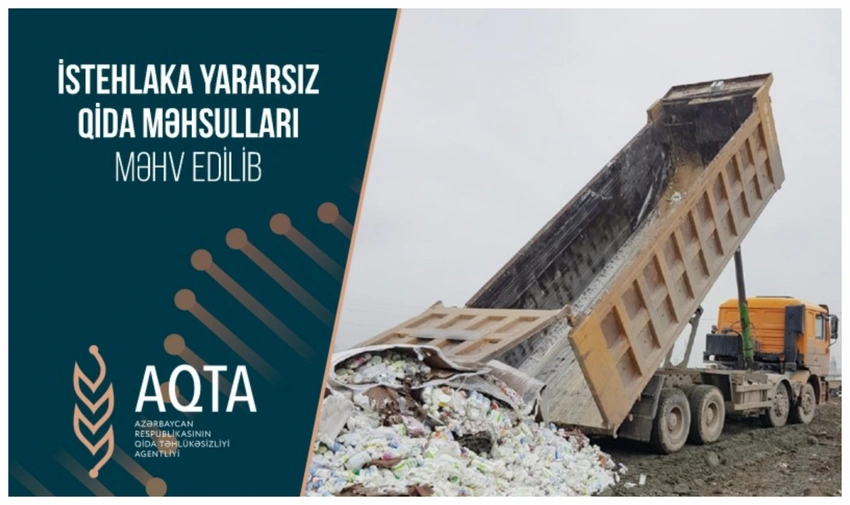 İstehlaka yararsız 14,5 ton süd məhsulları məhv edilib