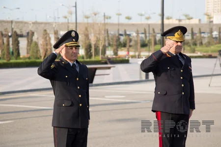BŞBPİ-nin rəisi Mirqafar Seyidov yol polislərininin sıra baxışını keçirib - FOTO