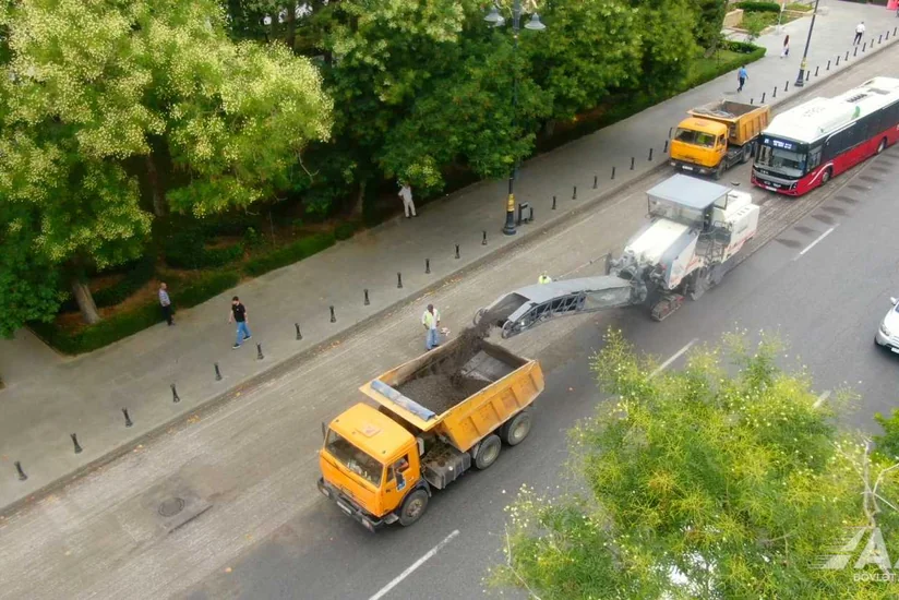 Bakının 28 May küçəsi təmir olunur