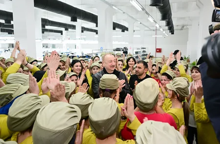 President Ilham Aliyev inspected operations of Khankandi garment factory