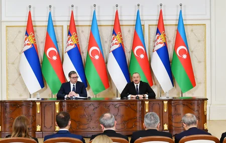 Azerbaijani and Serbian Presidents make press statements