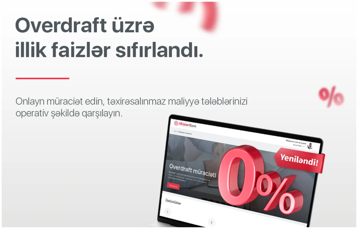 Kapital Bank sahibkarlara illik 0 faizlə overdraft məhsulu təqdim edir