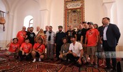 Group of international travelers visits Juma Mosque of Aghdam in Azerbaijan