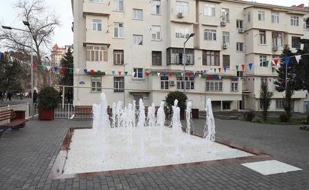 Leyla Əliyeva Bakıda abadlaşdırılan daha bir həyətin açılışını edib, ağac əkib