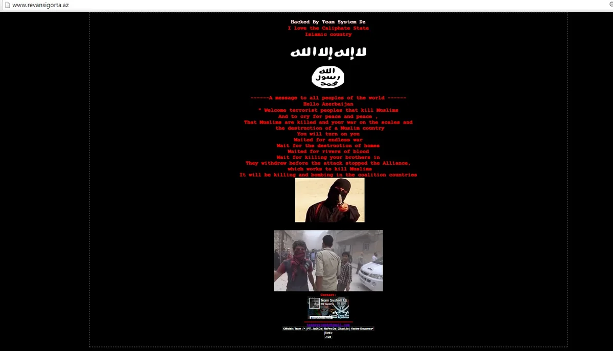 Хакеры ИГИЛ напали на сайт Rаvan Sigorta