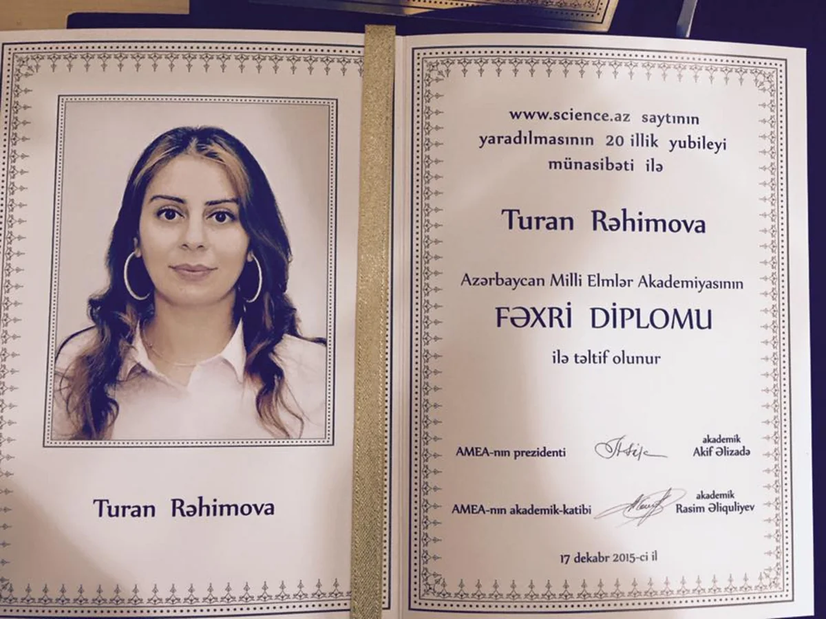 AMEA-nın ilk veb-müxbiri Fəxri Diplom ilə təltif olunub