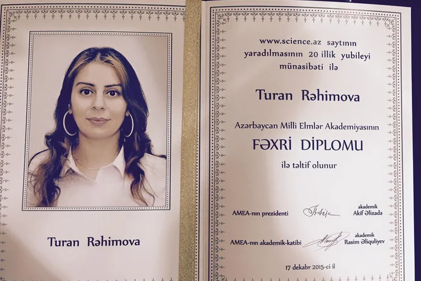 AMEA-nın ilk veb-müxbiri Fəxri Diplom ilə təltif olunub