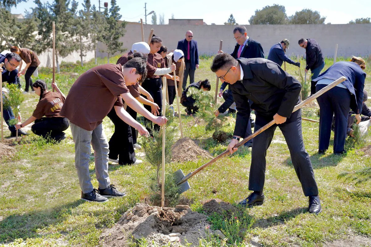 Heydər Əliyevin 100 illik yubileyi ilə bağlı Qala Qoruğunda ağacəkmə aksiyası keçirilib