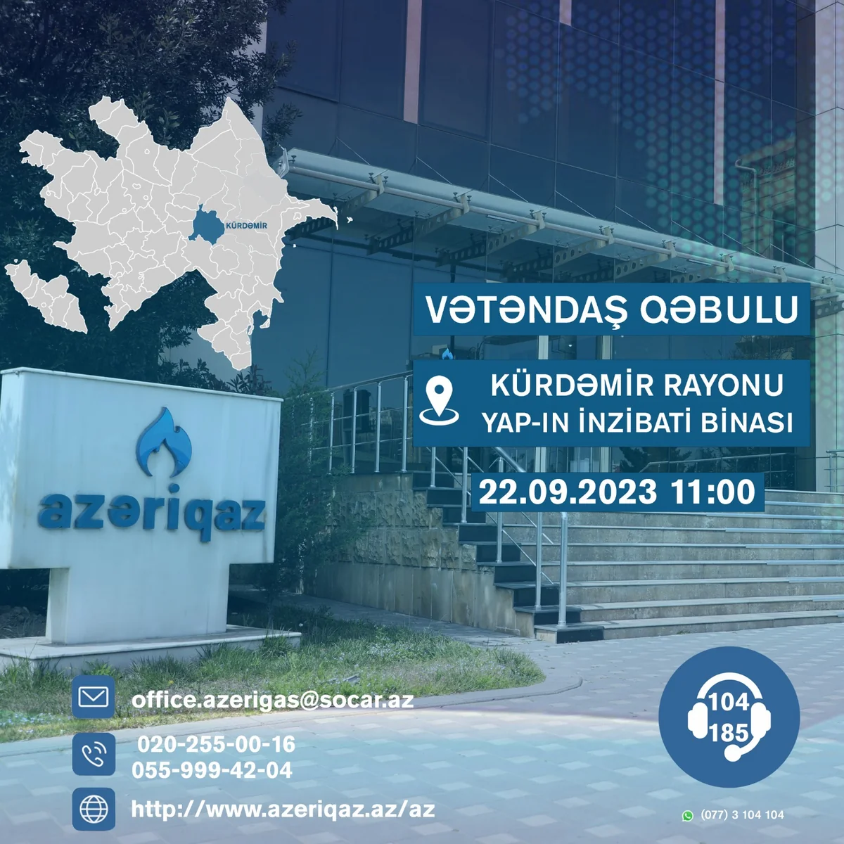 Azəriqaz rəhbərliyi Kürdəmirdə vətəndaş qəbulu keçirəcək