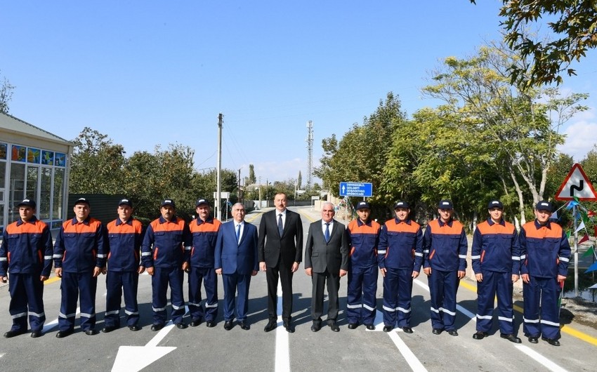 Prezident Ağdaşda yeni avtomobil yolunun açılışında iştirak edib - YENİLƏNİB