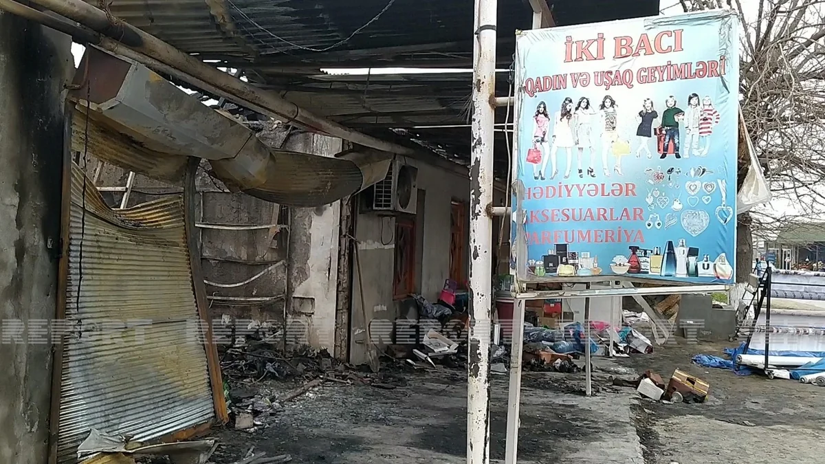 Samuxda 60 000 manatlıq geyimin olduğu mağaza yanıb