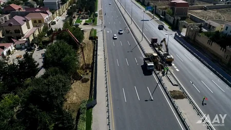 Mərdəkan-Zağulba avtomobil yolunda yeni yerüstü piyada keçidi tikilir