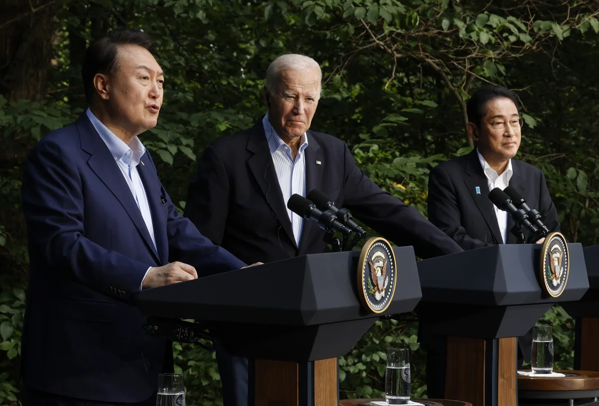 Leaders of US, Japan, S. Korea note huge progress in cooperation