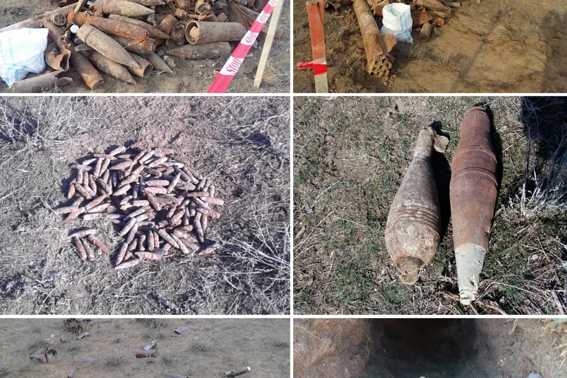 Ağstafada 517 ədəd müxtəlif növ partlamamış hərbi sursat aşkar olunub