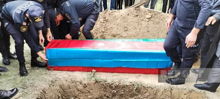 Füzulidə minaya düşərək şəhid olan polis əməkdaşı Seyfi Abdullayev dəfn edilib - YENİLƏNİB
