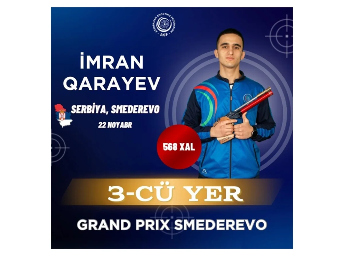 Azərbaycanın güllə atıcısı Serbiyadakı Qran-pridə bürünc medal qazanıb