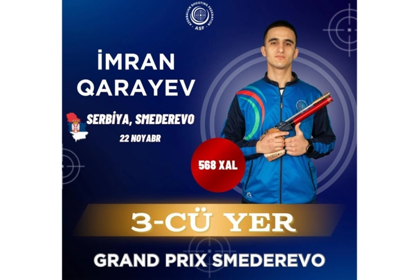 Azərbaycanın güllə atıcısı Serbiyadakı Qran-pridə bürünc medal qazanıb