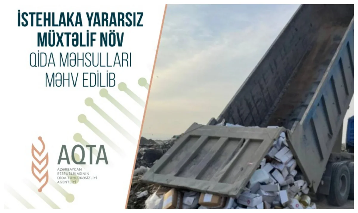İstehlaka yararsız qida məhsulları məhv edilib