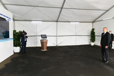 President Ilham Aliyev launches new overpass pumping station of Sumgayit Power Plant