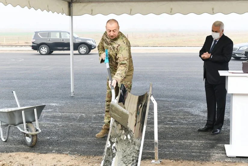 Президент заложил фундамент города Физули