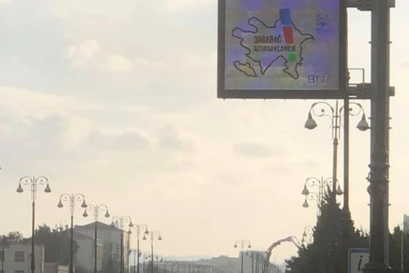 Bakıdakı elektron tablolarda “Qarabağ Azərbaycanındır!” ifadəsi yerləşdirilib