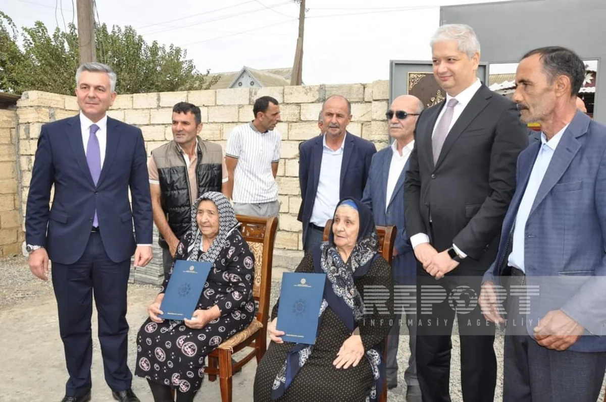 Biləsuvarda şəhid ailələrinə və qazilərə fərdi evlər təqdim olunub