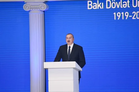 President Ilham Aliyev attended ceremony to mark 100th anniversary of Baku State University