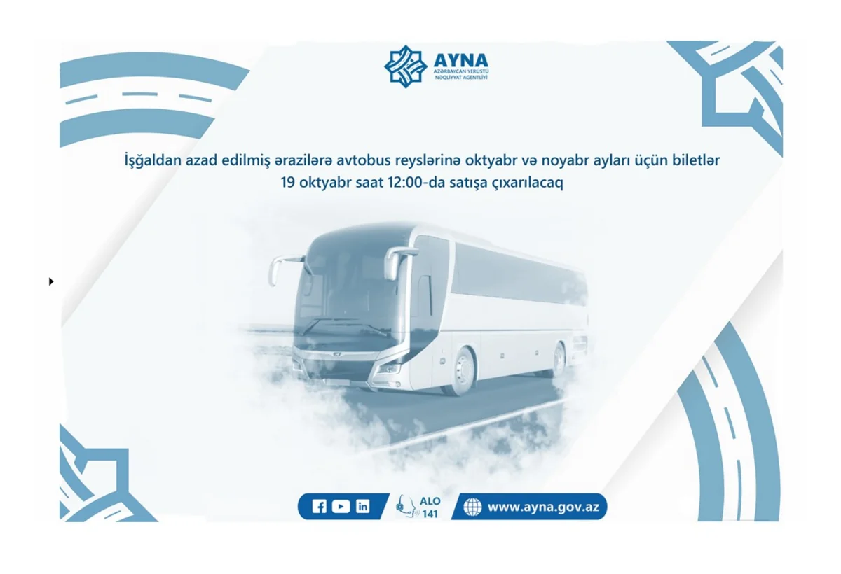 Tickets for bus trips to Karabakh for October-November to go on sale tomorrow