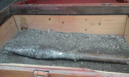 Yevlaxda Kür çayı sahilində mərmi tapılıb