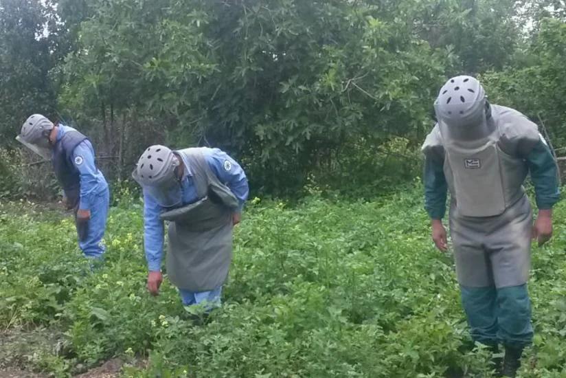 Tərtər icra nümayəndəliyinin həyətyanı sahəsində top mərmisi aşkar edilib