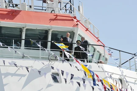 President Ilham Aliyev attends ceremony to launch “Jabrayil” and “Gubadli” ships