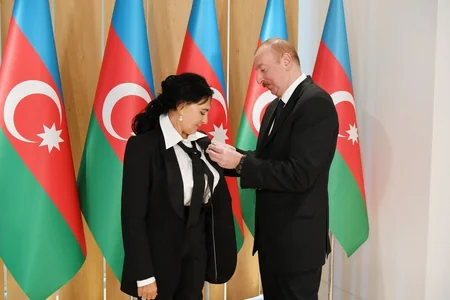 President Ilham Aliyev, first lady Mehriban Aliyeva met with president of Russian Rhythmic Gymnastics Federation