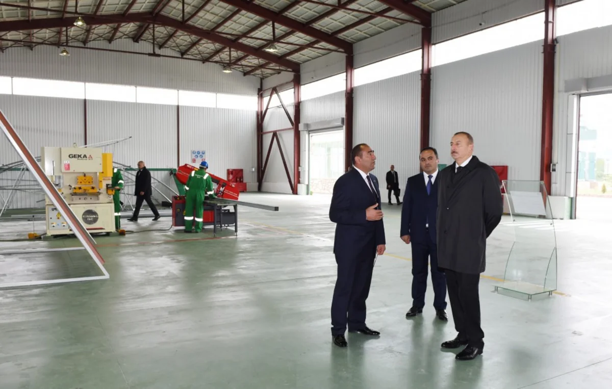 Prezident İlham Əliyev Ağstafada “Karvan-L EKO” sənaye parkında inşası başa çatdırılan müəssisələrin və istixana kompleksinin açılışında iştirak edib
