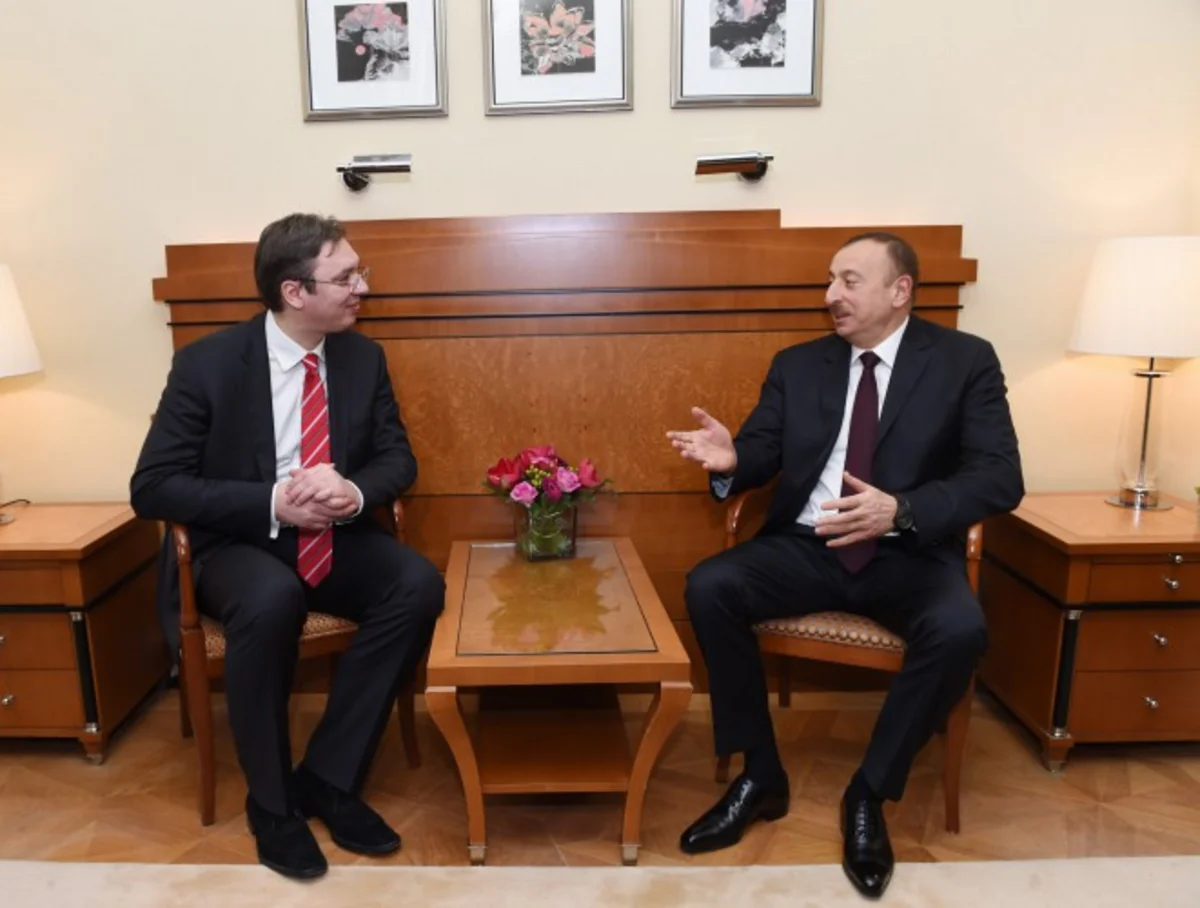 ​İlham Əliyev Münxendə Serbiyanın baş naziri Aleksandr Vuçiç ilə görüşüb