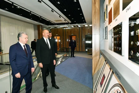 President Ilham Aliyev, President Shavkat Mirziyoyev view activity of Technopark LLC in Tashkent