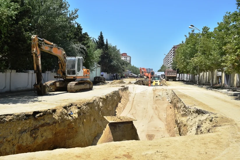 Abşeronda kanalizasiya kollektorunun tikintisi üzrə işlərin 53%-i görülüb
