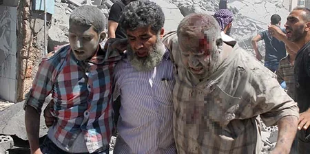 ​Suriyada bir məhəlləyə hücumda 15 nəfər ölüb, onlarla insan yaralanıb - FOTO