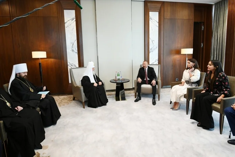 Azərbaycan Prezidenti Moskvanın və Bütün Rusiyanın Patriarxı Kirill ilə görüşüb